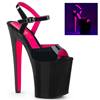 Pleaser - XTREME809TT Sandale à bride à la cheville, Pole dance chaussures - Chaussures de pole dance - Noir/Rose Product image